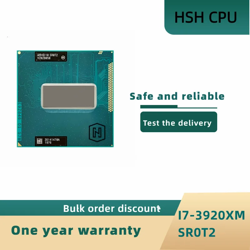 i7-3920XM i7 3920XM SR0T2 Четырехъядерный восьмипоточный процессор с частотой 2,9 ГГц, процессор 8M 55W Socket G2 / rPGA988B