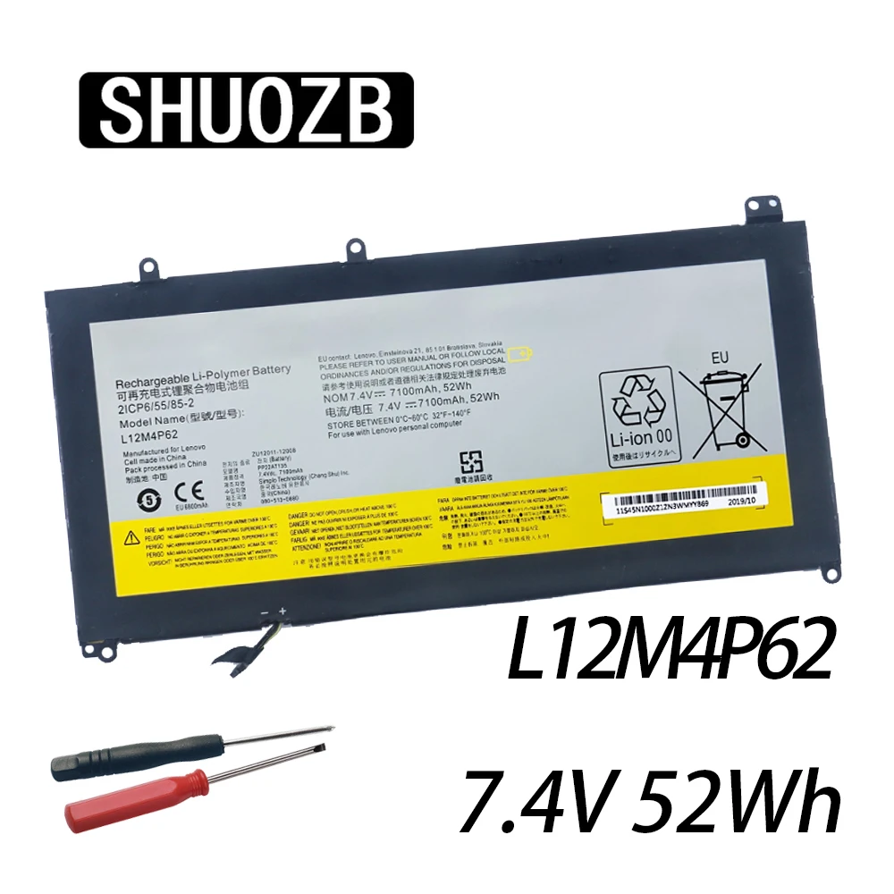 SHUOZB L12L4P62 Аккумулятор Для Ноутбука Lenovo IdeaPad U430 U430P U530 U530P Touch Серии L12M4P62 2ICP6/55/85-2 7.4 В 52 Втч 7100 мАч