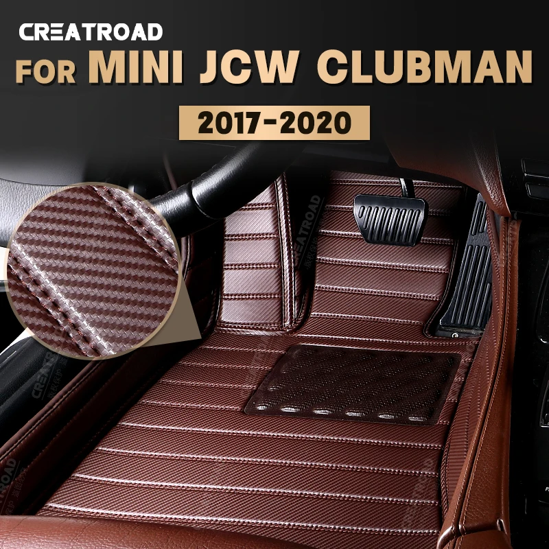 Изготовленные на заказ коврики из углеродного волокна для MINI JCW CLUBMAN 2017 2018 2019 2020 Ковровое покрытие для ног Аксессуары для интерьера Автомобиля